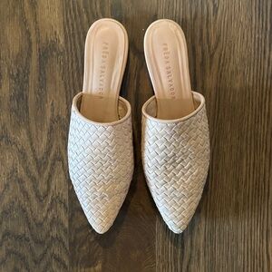 Freda Salvador Holly woven leather mule slides in natural leather